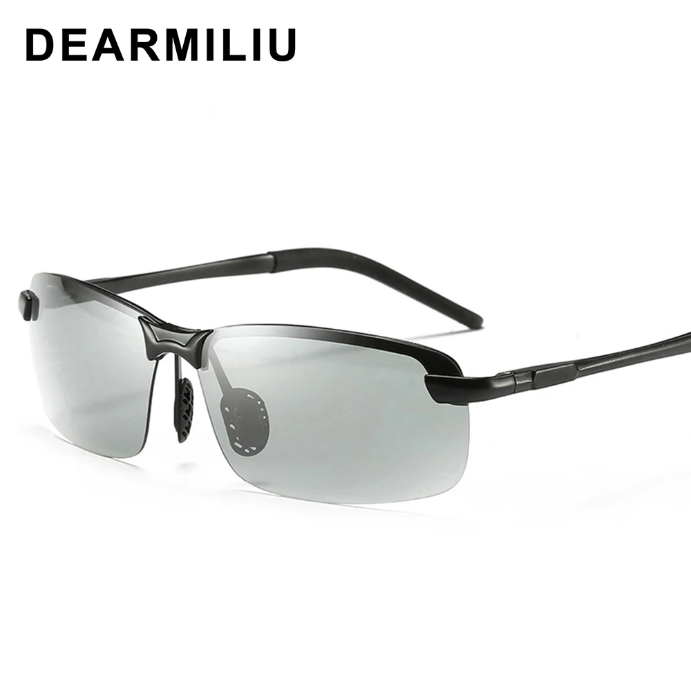 Мужские солнцезащитные очки без оправы DEARMILIU с фотохромными поляризационными