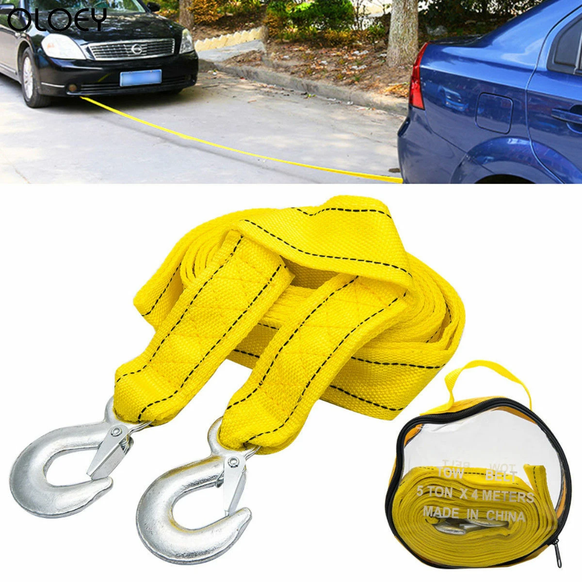 4 м сверхмощный 5 тонный трос для грузовиков ремень захвата внедорожных тросов