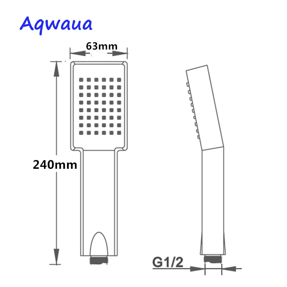 aqwaua black handheld shower head abs plastic bathroom sprayer water saving hand shower single function for bathroom accessories free global shipping