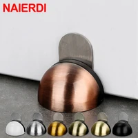 naierdi magnetic door stopper stainless steel rubber door stops non punching sticker hidden door holders nail free door hardware