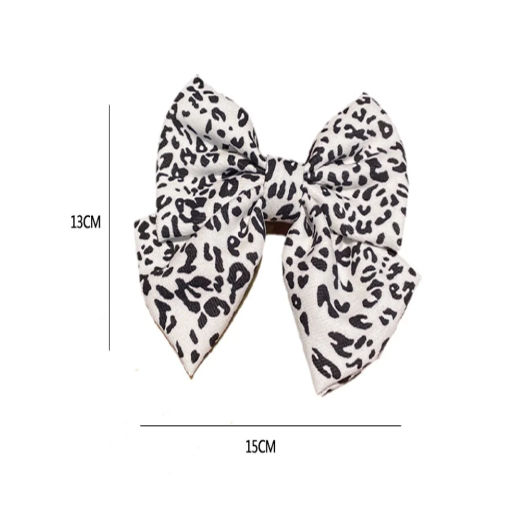 Заколка для волос с бантом Женская лента искусственная кожа милый узор в горошек