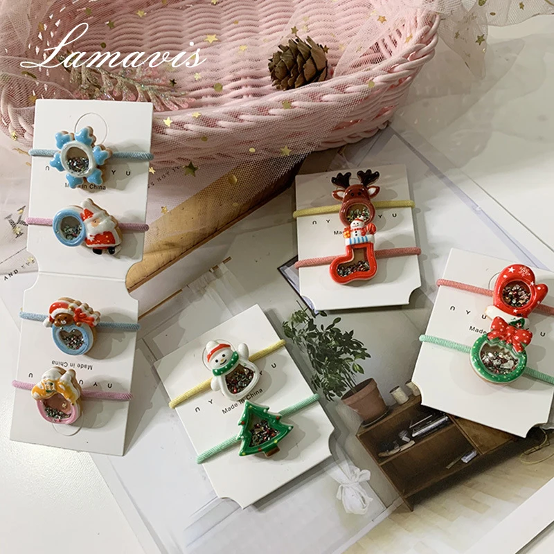 

Personality Sweet Plush Christmas Series Hair Rope Hair Tie Cartoon Fun Santa Claus Elk Holiday Gift Hair Accessories