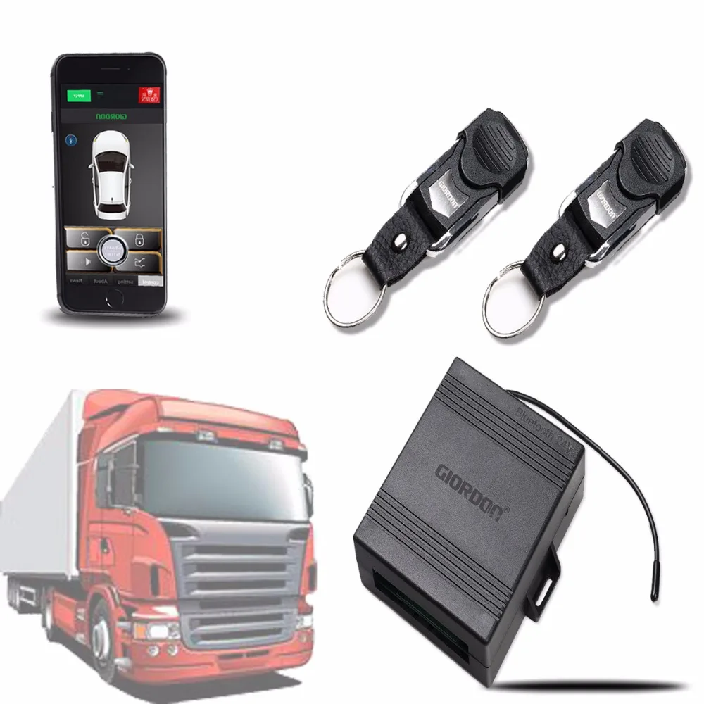 Universal Car Alarm System 24V/12V For Truck Keyless Entry Car Remote Start Central Car Door Lock System for Smart Key or Phone