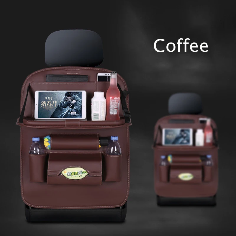 Style 2 Coffee 1 Pcs Органайзер в багажник на заднее сиденье, Многофункциональный органайзер для автомобильного сиденья, органайзер в багажник, авто сумка для хранения, контейнер - Название цвета: Style 2 Coffee 1 Pcs