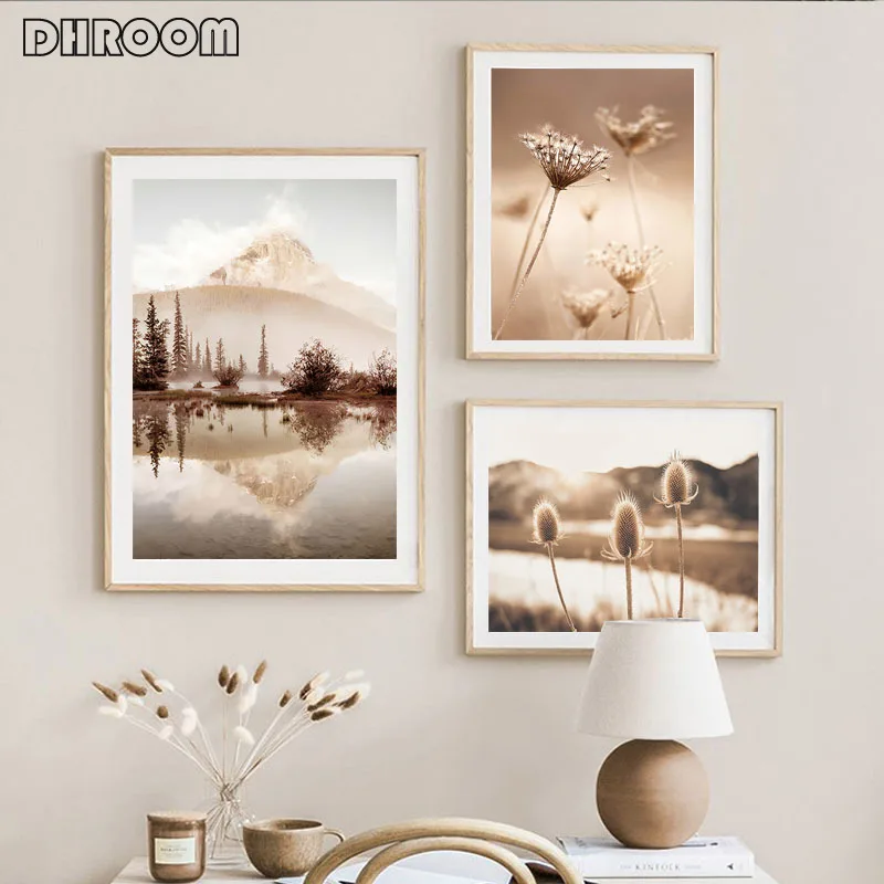 Настенный постер с изображением пейзажа заката леса травы | Дом и сад