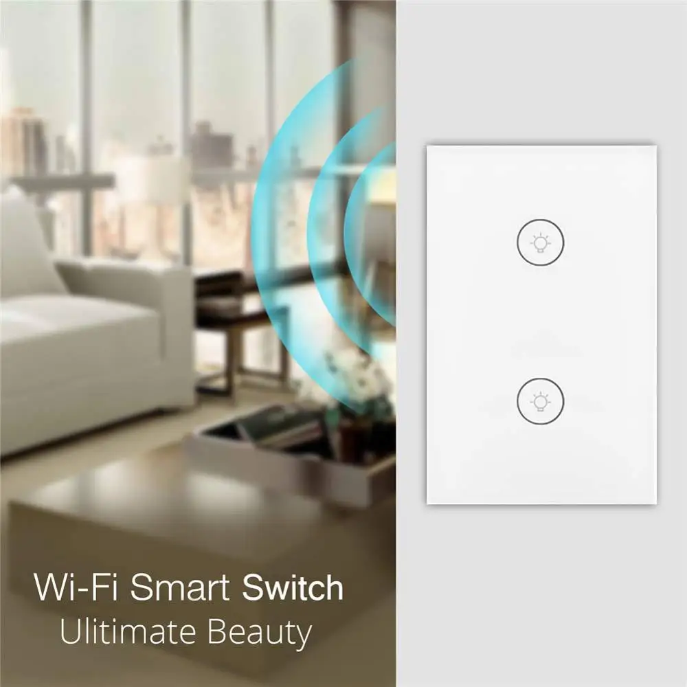SUPLO US Wifi Smart Wall Touch Switch 1 Gang Glass Panel APP Remote Control Work with Google Home and Alexa for Smart Life от AliExpress WW