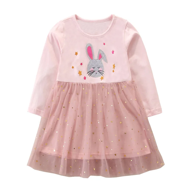 Jumping meter/Новинка 2019 г. платья для девочек с единорогом на осень и весну детская