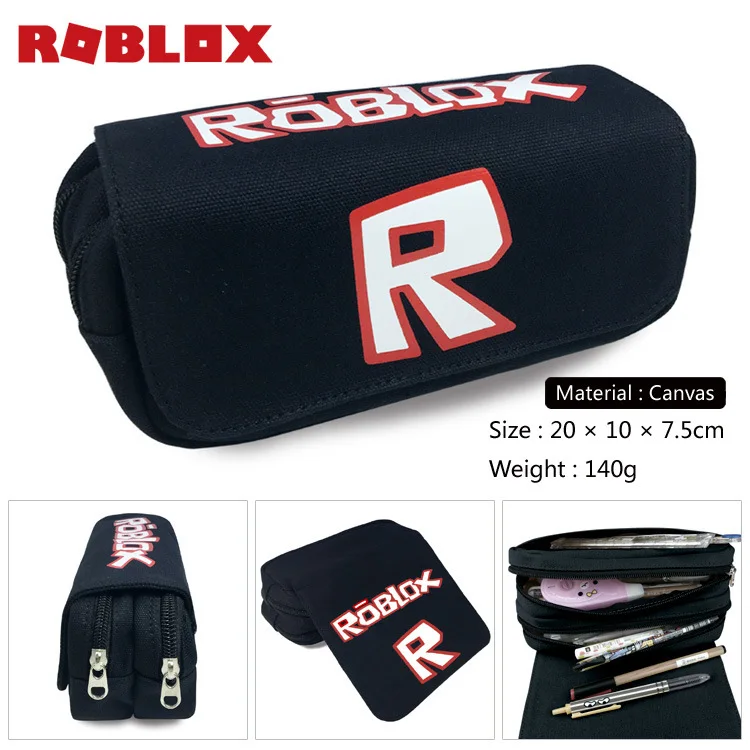 

Robloxing Portable Waterproof Pencil Case Double-layer Zipper Canvas Large Capacity Student Pencil Case School School Supplies