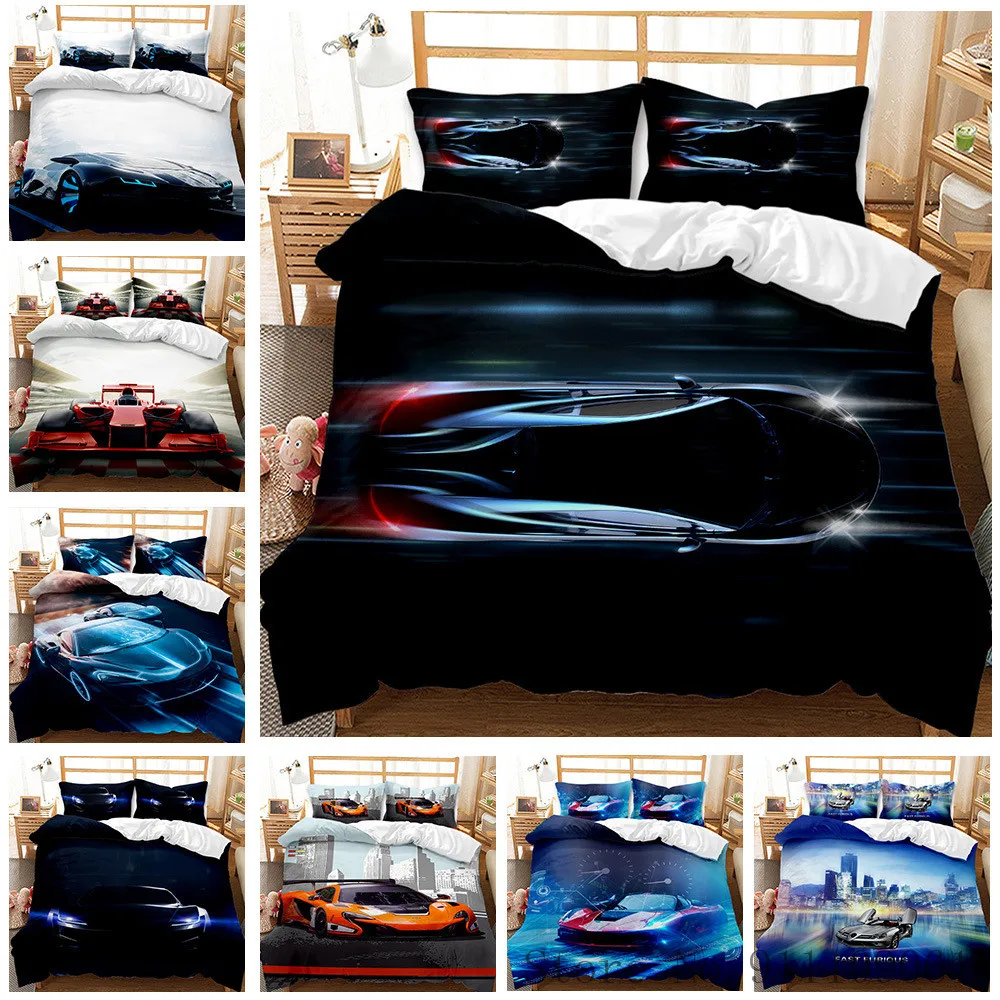 

Fashion Motorcycle World 3D Printed Bedding SetQuilt Cover and Pillowcase 2/3Pcs Home Textiles Adult Bedroom Decoration 2/3Pcs
