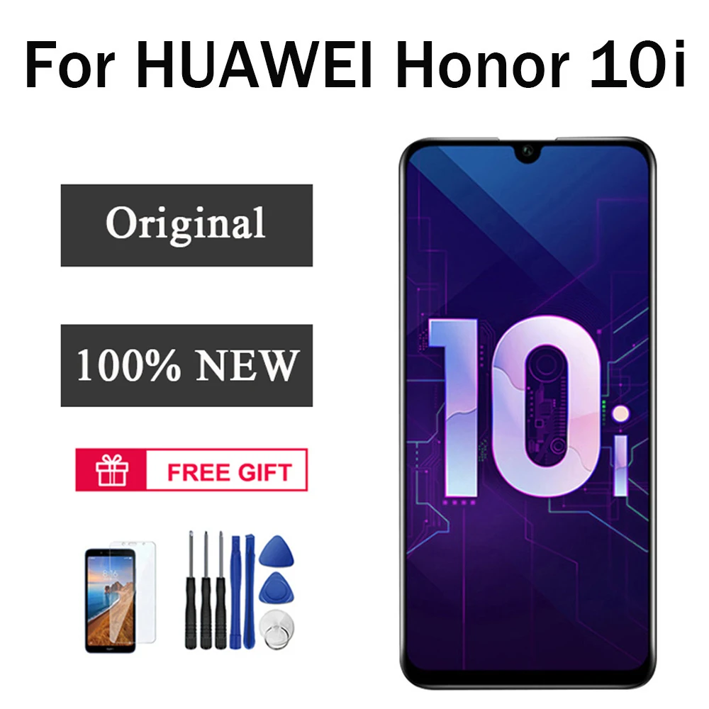 100% Новый оригинальный ЖК-дисплей для Huawei Honor 10 Lite ЖК-дисплей сенсорный экран с рамкой оптовая продажа для Honor 10i ЖК-экран дисплей - изображение