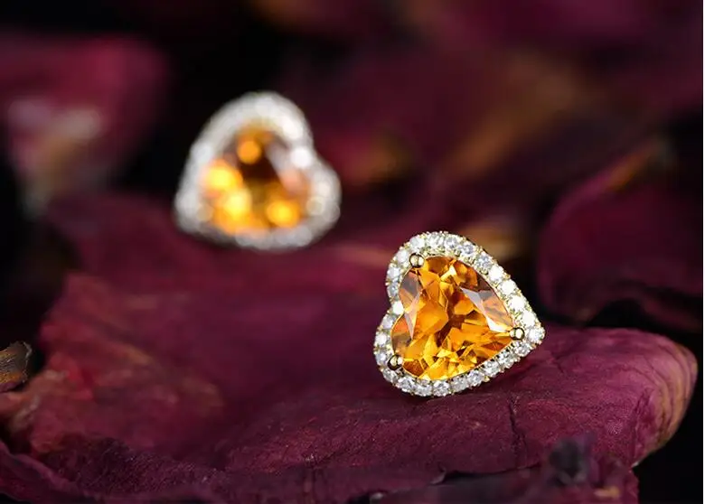 

Fashion Jewelry Female Heart Stud Earring Gold Color Crystal Earrings For Women 2020 Korean Gift Pendientes Mujer eh1324