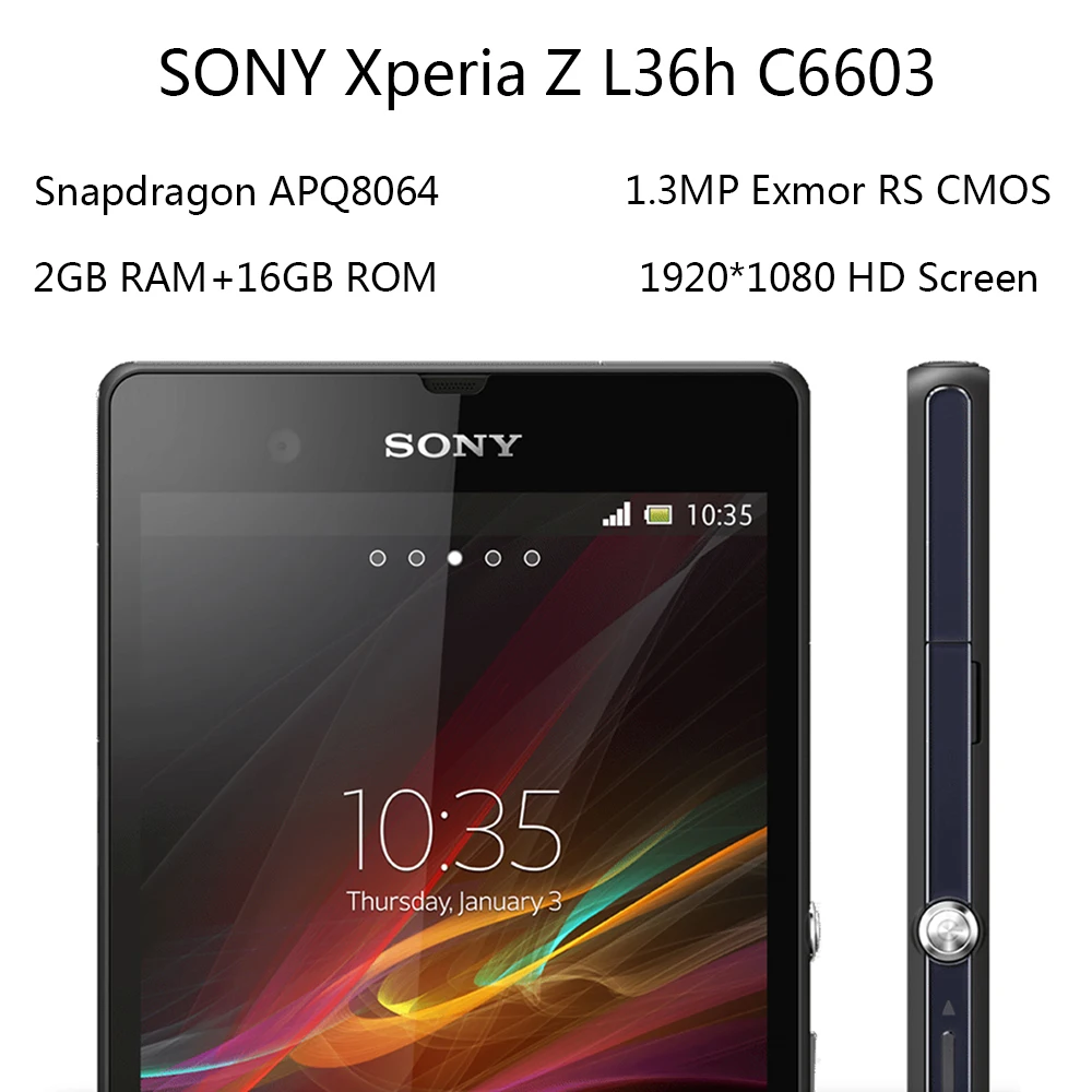 

Sony Xperia Z Smartphone L36h C6603 2G RAM 16G ROM Quad-Core Mobile Smartphone 5.0 Inches 1920X1080 13.1MP Camera Mobile Phones