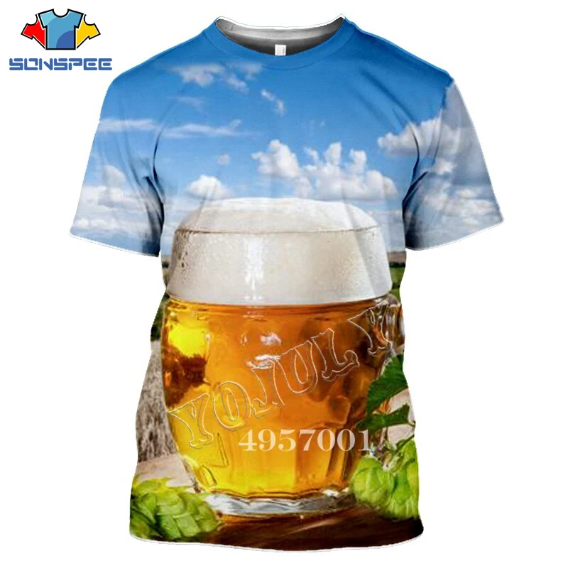 

New 2021 Beer Funny 3D Printing Harajuku T Shirt Adult Casual T-Shirt Short-Sleeved Men Hip Hop Pullover Tee Tops Women Clothing