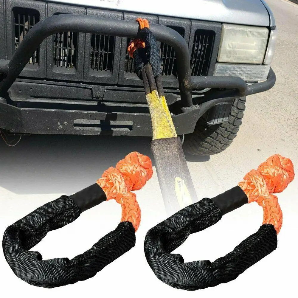 2 шт. 1/2 дюймов мягкая дужка веревка синтетический буксировочный ремни 38000lbs Wll 7,5 тонн аксессуары