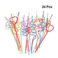24 pcs disposable drinking straws pet 5mm crazy loop plastic straws home restaurant bar decorative supplies