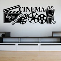 vinyl home cinema wall sticker theater popcorn wall decals film leisure room decoration removable art wall decor wallpaper 4330