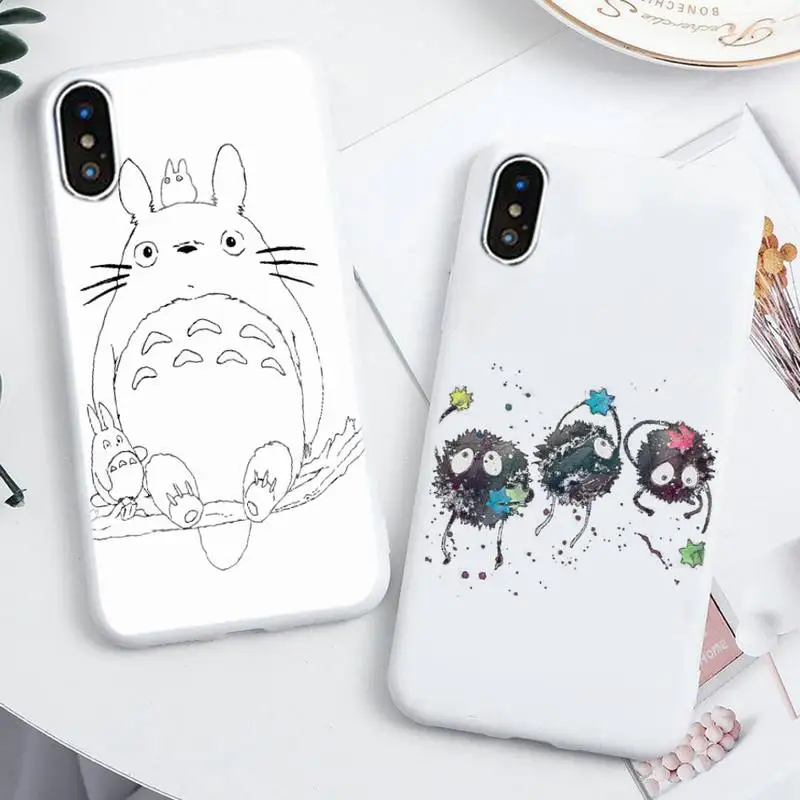 

Totoro Spirited Away Miyazak Phone Case For IPhone 6s 7 8 Plus X Xs Xr Xsmax 11 12 Pro Promax 12mini Candy White Silicone Cover