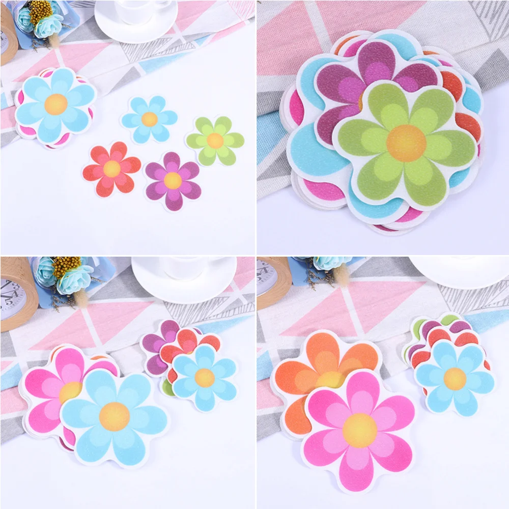 

19pcs PEVA Anti Skid Colorful Flower Pattern Non-Slip Stickers Anti-skid Sticker for Bathroom Toilet Home Use