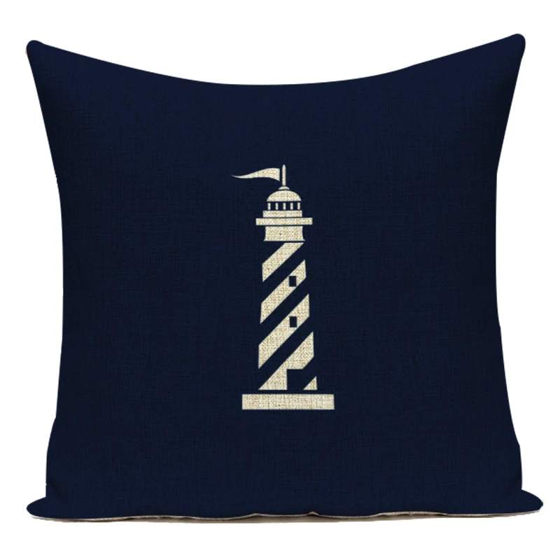 Синяя наволочка для подушки в скандинавском стиле океан средиземноморский