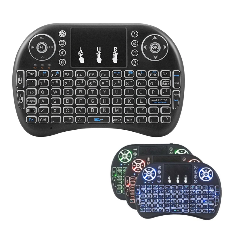 Мини клавиатура с подсветкой английская русская испанская воздушная мышь 2 4 ГГц