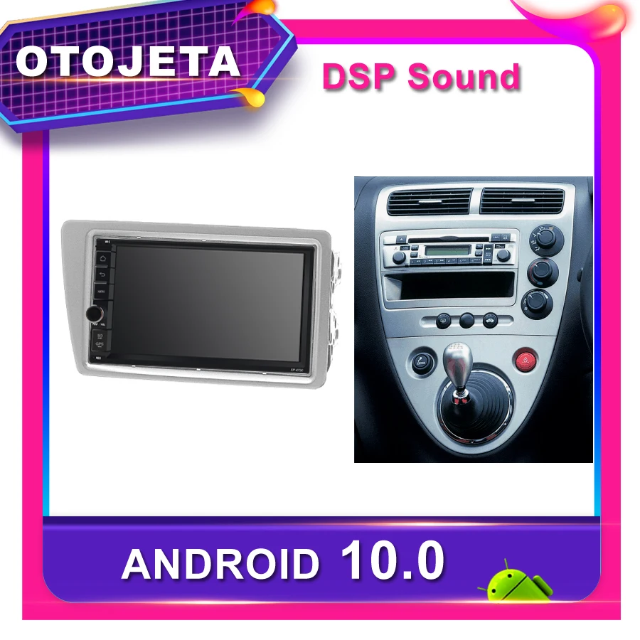 Автомобильный dvd плеер с рамкой android 10 0 Автомагнитола для Honda Civic 2003 2004 2005 2006 GPS