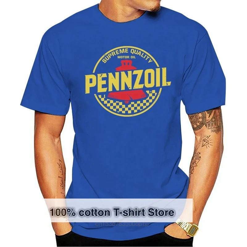 

Потертая футболка Pennzoil-рубашка с логотипом моторного масла Pennzoil, модные новые футболки, футболки