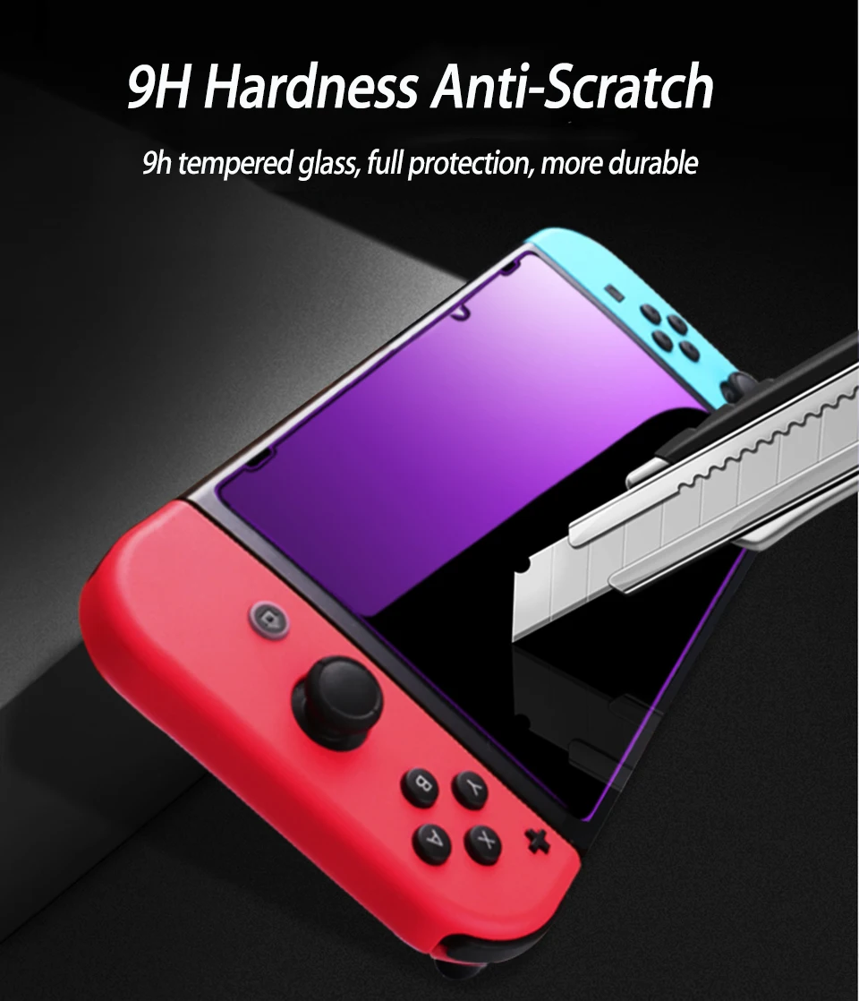 Защитное стекло для экрана Nintendo Switch закаленное с защитой от сисветильник Lite NS 9H|Защита экрана| |