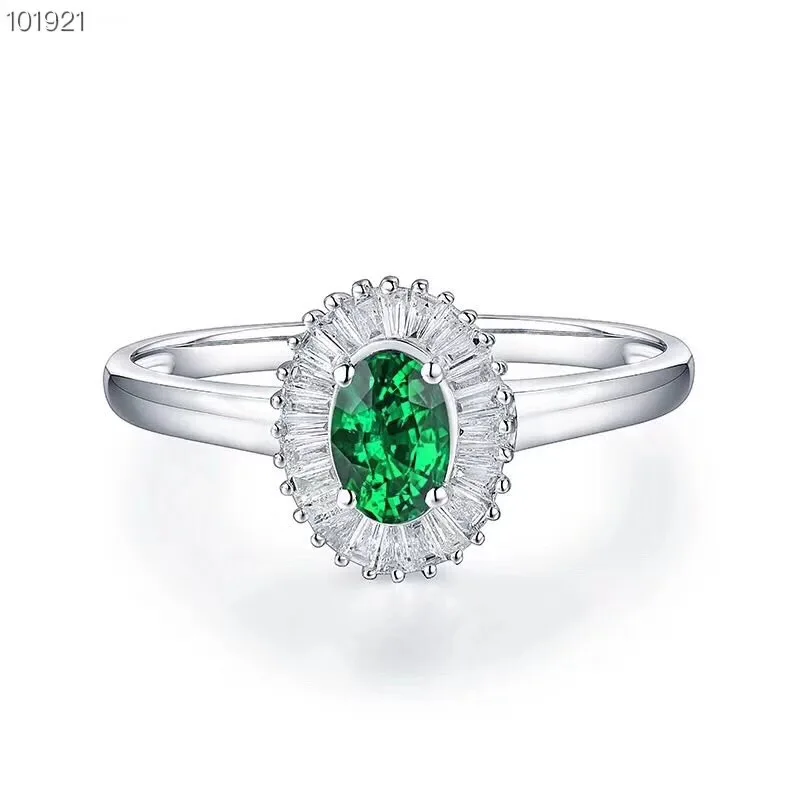 Uloveido 0.5ct зеленое Изумрудное кольцо цветочные кольца искусственное серебро