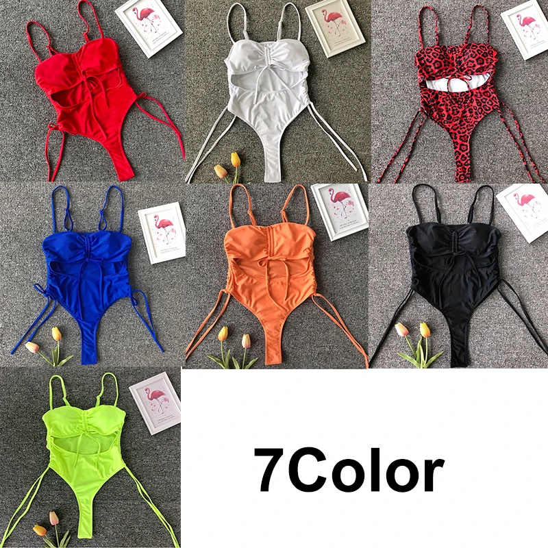 Цельный купальник Нэнси Тино женский слитный с леопардовым принтом однотонное