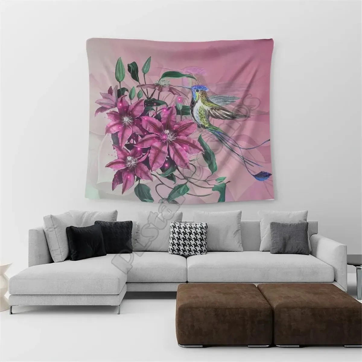 Гавайский клематисс раньше 3D печать прямоугольный настенный Декор для дома | Дом