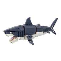 shark model prehistoric sea creatures building blocks bricks ocean fish compatible diy toys for children gift 3d puzzle
