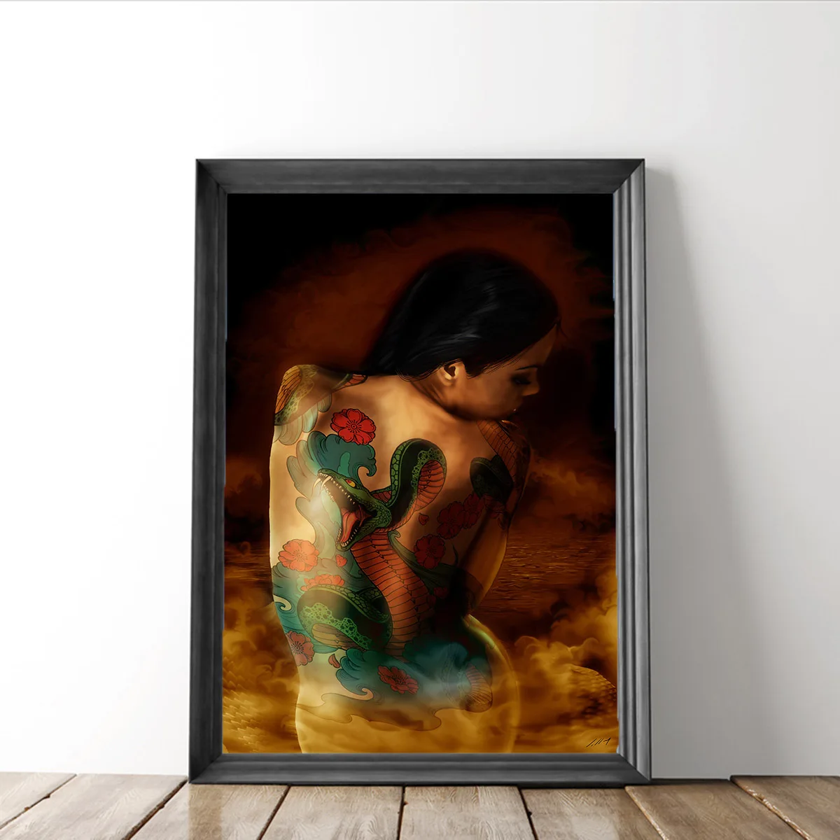 

Nude Canvas Oil Painting Sexy Girl Tattoo Poster and Prints Painting Wall Art Pictures for Home Living Room Decoration