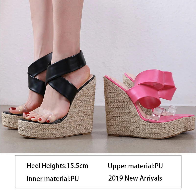 Женские сандалии гладиаторы с ремешками и открытым носком на платформе Удобные