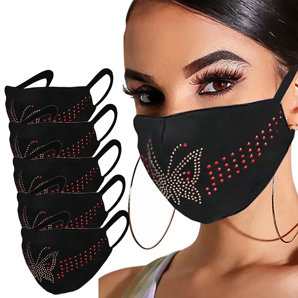 5 шт. взрослая одноцветная Пылезащитная маска модная Алмазная Маска моющиеся