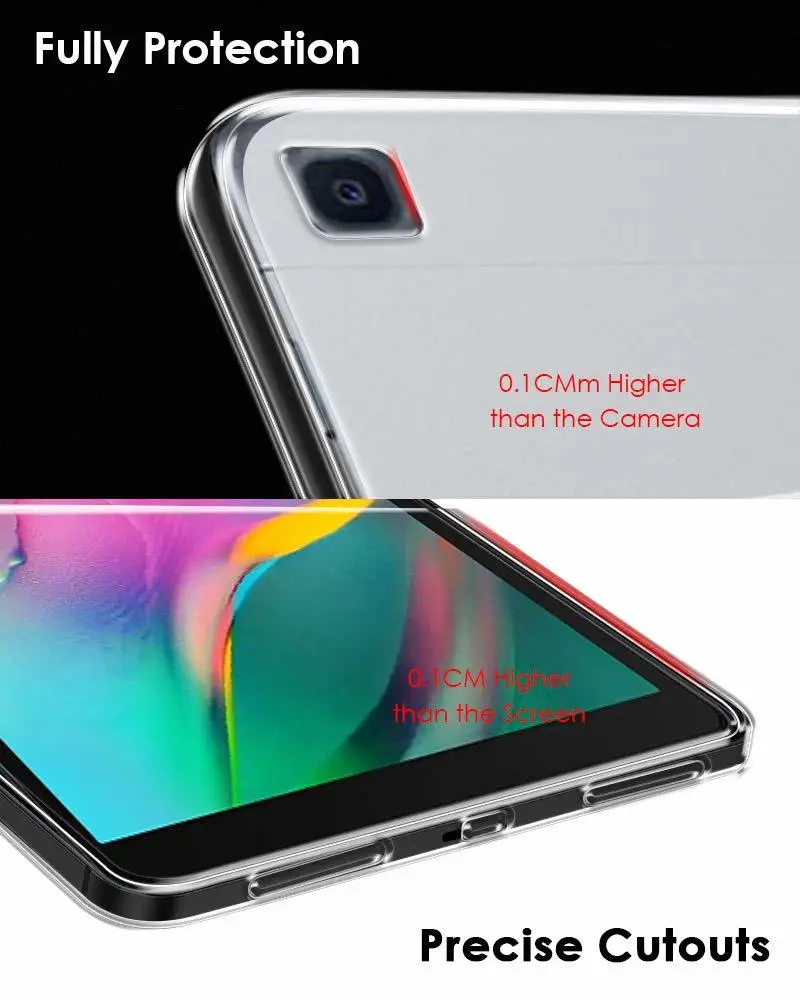 

2Pcs Case Samsung Galaxy Tab A 10.1 2019 T510 T515 Cover Clear Transparent Case Soft TPU Back Cover Tablet Case SM-T510 SM-T515