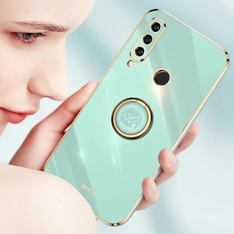 

For Huawei P30 P40 P20 lite P50 Pro Case Plating Silicone Cover Huawei Honor 50 20 Pro 9X 8X Nova 5T 8 8i Y7A Ring Stand Cases