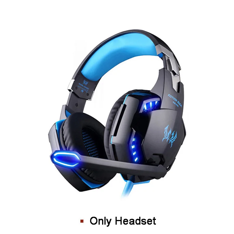 Only Headset Kotion EACH G2000 игровая гарнитура глубокий бас стерео игровые наушники с микрофоном светодиодный светильник для ПК ноутбука+ игровая мышь+ коврик для мыши - Цвет: Only Headset