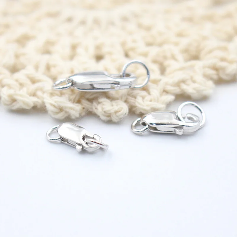 3 шт. серебряная пряжка-карабин для изготовления ювелирных изделий 3-4 мм |