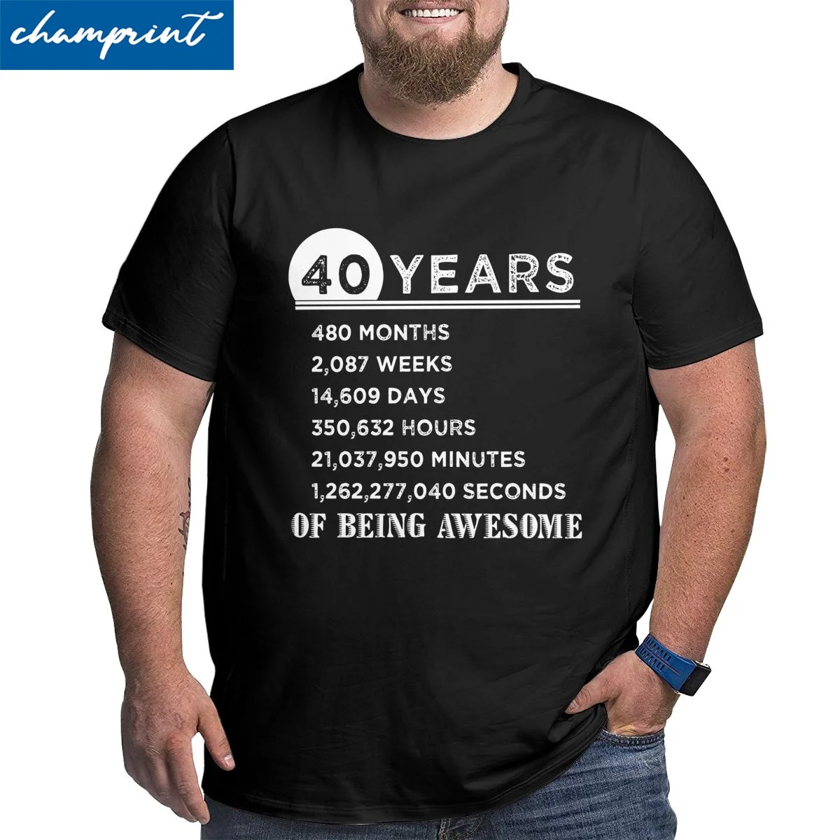 

Summer 40 Years Old Of Being Awesome T-Shirts Men T Shirt 40th Birthday Gifts Big Tall Tee Shirt Large 4XL 5XL 6XL Tops