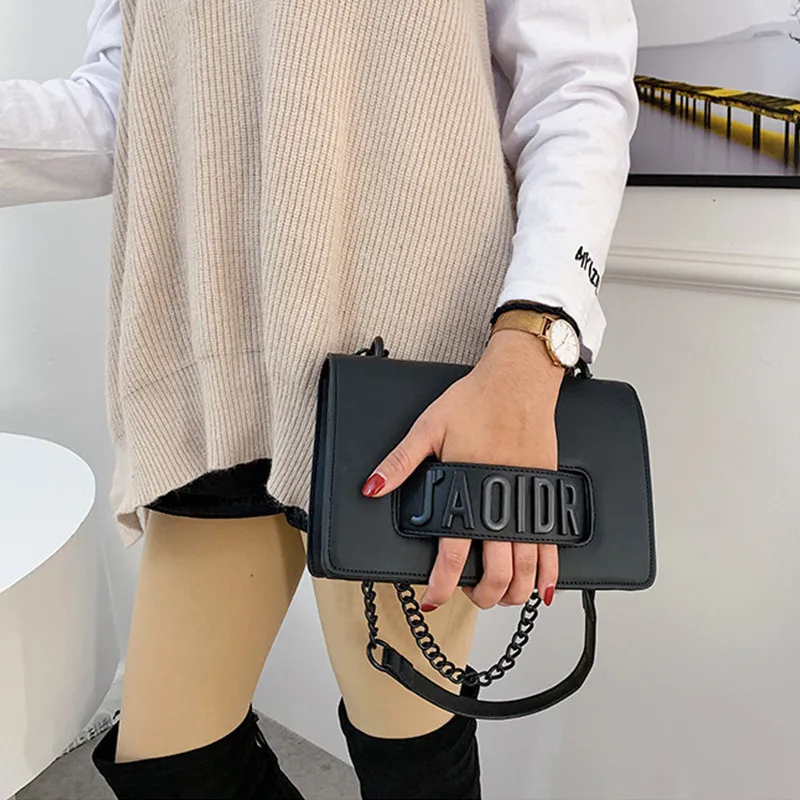 

Женская сумка-клатч с надписью, модная повседневная кожаная дамская сумочка на плечо, мессенджер через плечо, вечерняя сумочка на цепочке