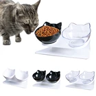 Нескользящие двойные миски для кошек с приподнятой подставкой, миски для воды для кошек, кормушки для собак, товары для животных, аксессуары для кормления