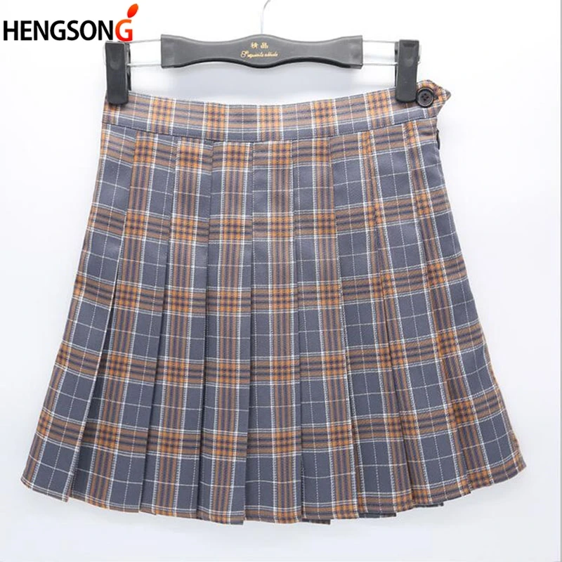 

Women Girls Plaid Skirt High Waist Pleated Skater Skirt A-line School Skirt Uniform With Inner Shorts Casual Skirts Skinny Girls