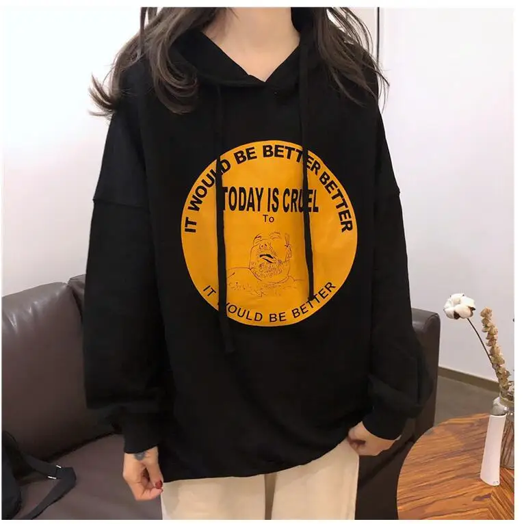 Oversized Pocket Sweatshirts Harajuku Hoodies Boy friend style Casual Style Pullovers Women sweetshirts