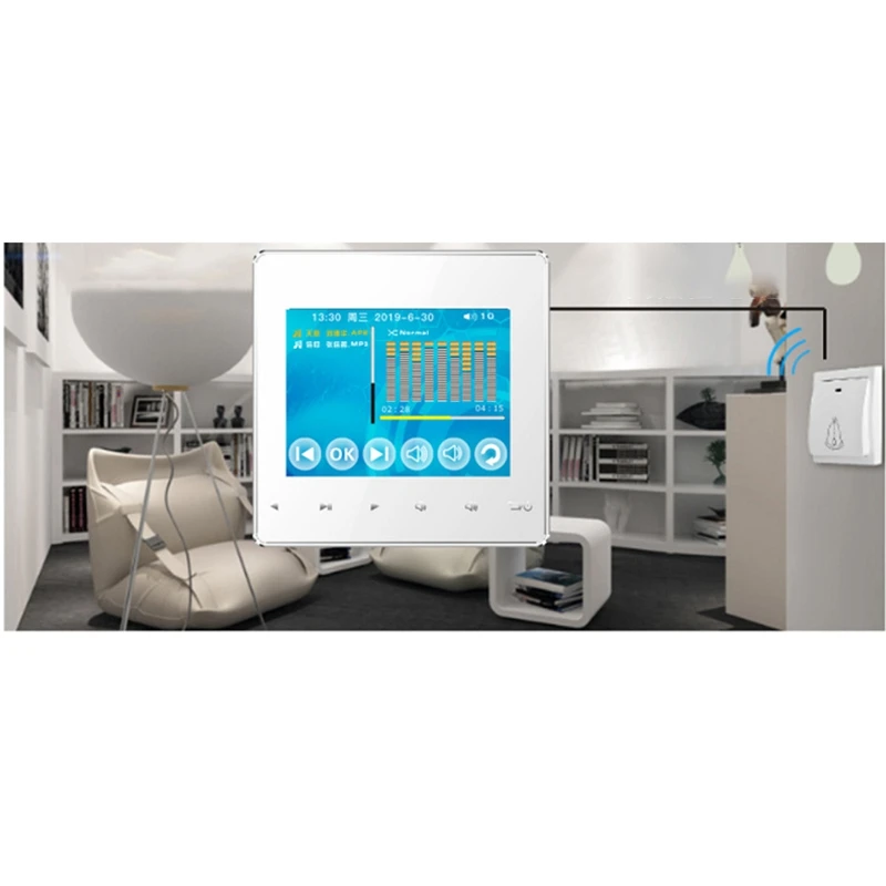 

Mini Bluetooth 5.0 Wall Audio Sound Power Amplifier Background Music System Stereo Music Center for Hotel,Random Color