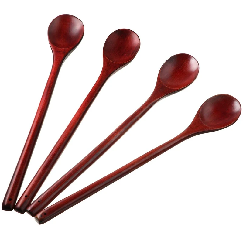 

Wood Mixing Spoon,Long Handle Wooden Spoons Wood Soup Spoons Cooking Spoon for Kitchen Stirring and Cooking 4Pcs