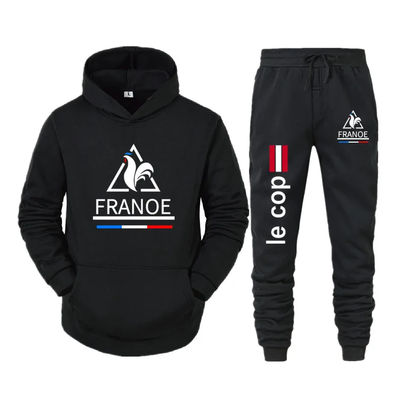 

Толстовка с капюшоном и брюки для мужчин, спортивный костюм свободного покроя для отдыха и фитнеса