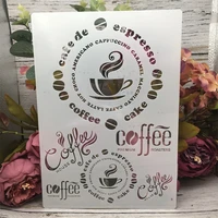 a4 29cm vintage coffee cup bean diy layering stencils wall painting scrapbook coloring embossing album decorative template