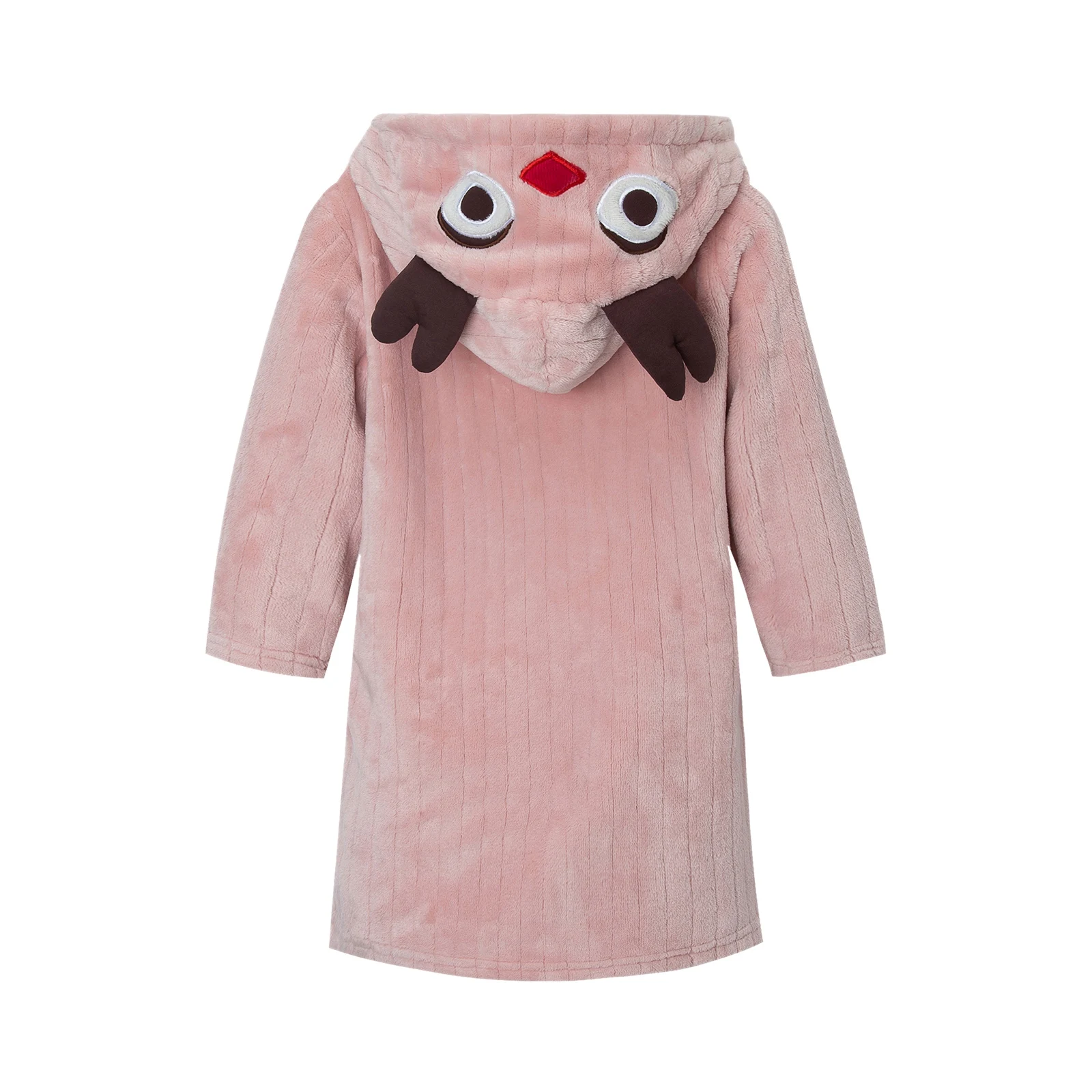 

Unisex Children Hooded Sleeping Gown Dinosaur Print/Solid Color Long Sleeve Thick Bath Robe