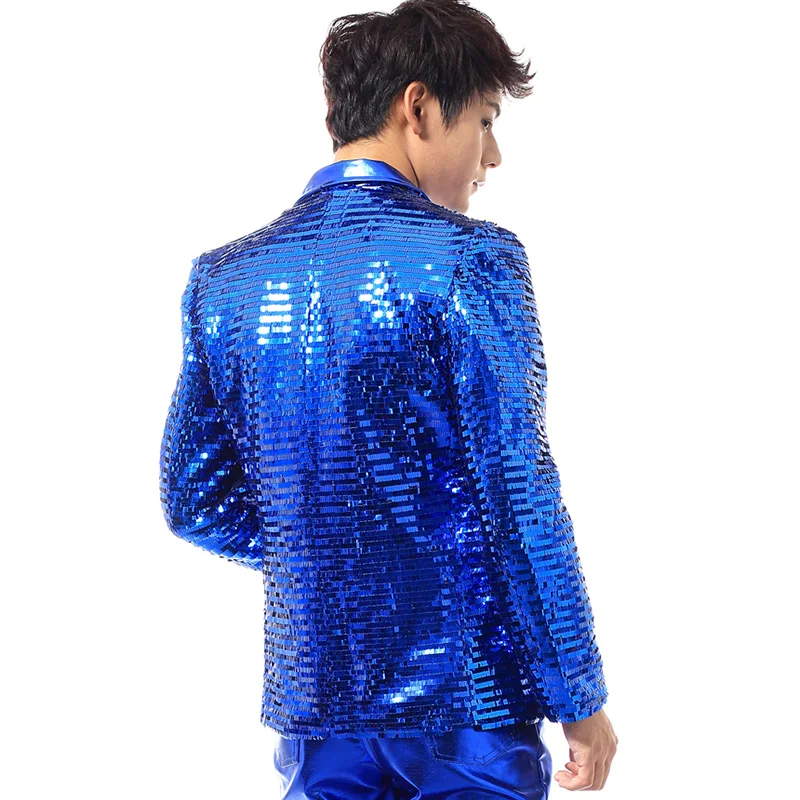 Ночной клуб костюм певица синий с пайетками рейв одежда фестиваль наряд DS Dj