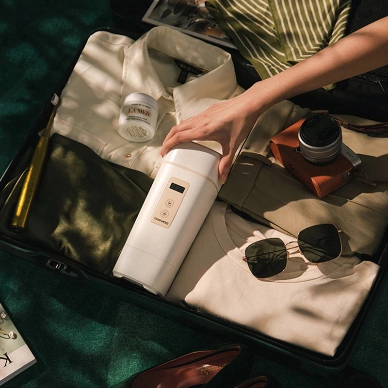 

New Daewoo Temperature Setting Electric Kettle Portable Outdoor Travel Water Boiler 450ML 220V Fast Boiling Water Heater